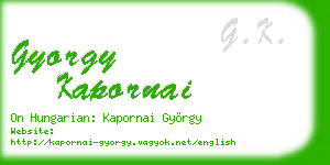 gyorgy kapornai business card
